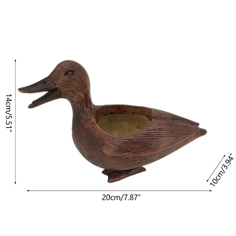 Cute Duck Ornaments Resin Figurine Decorative Outdoor Decors Planter Outdoor Plant Flower Pots Ornaments Duck Statue
