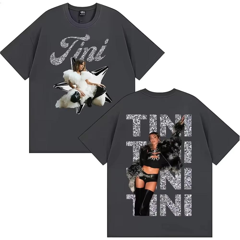 Singer Tini Stoessel Album Pure Cotton  Print Shortsleeved Top Men Women Fashion Aesthetic Vintage Tshirt Male Streetwear