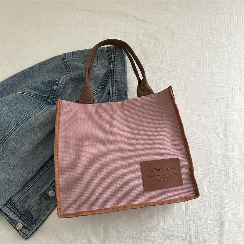 2025 summer new literary and artistic large-capacity class shoulder portable messenger bag casual simple canvas women's bag