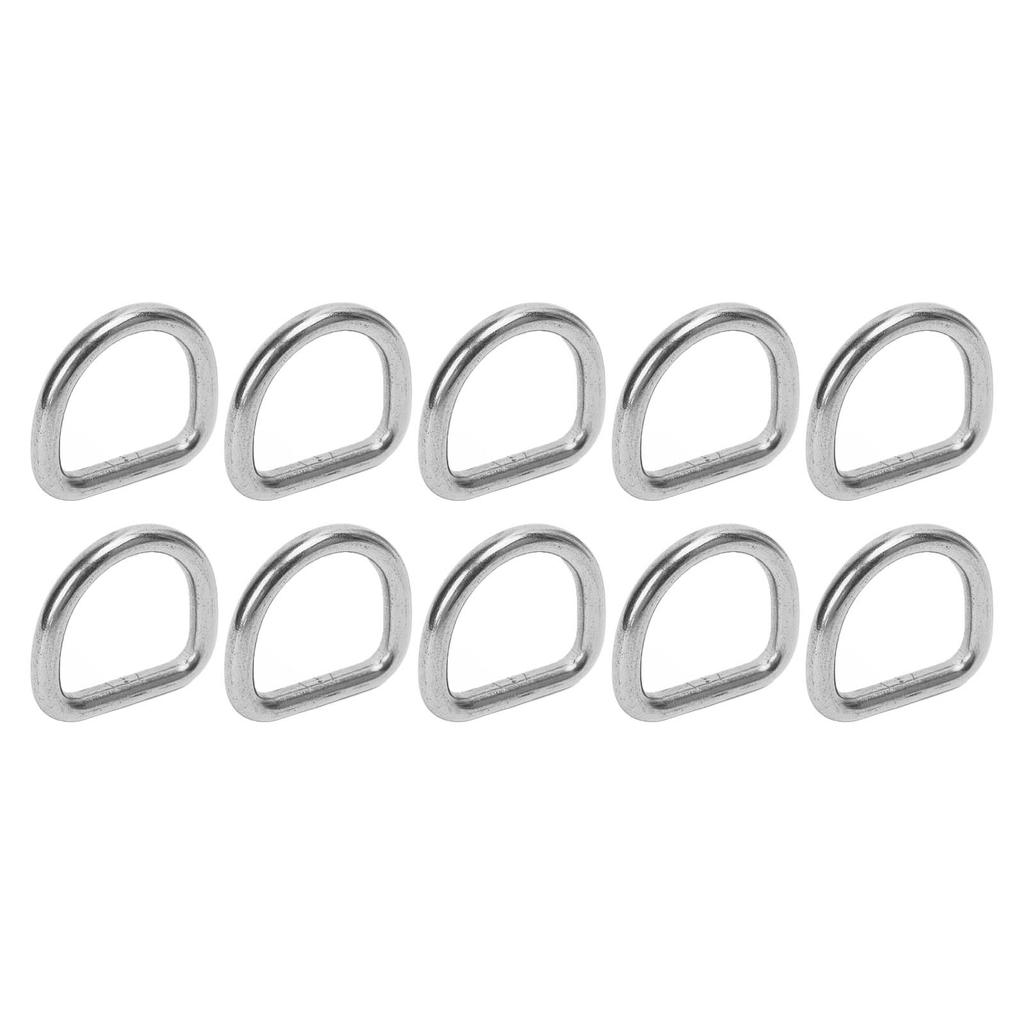 10 PCS 316 Stainless Steel D Ring Seamless Welded Hardware D Buckle Ring Surfboard Kayak Accessories 6mm 30x27x6mm