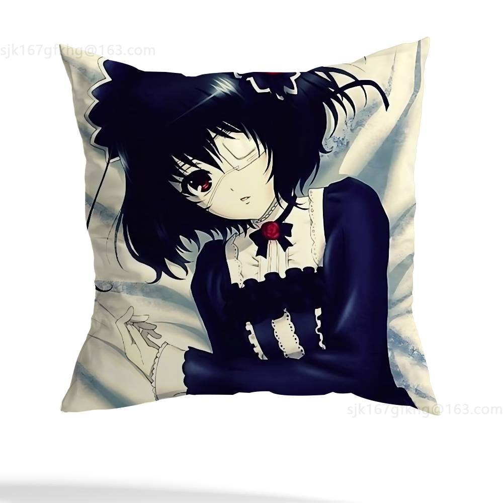 A-Another Mei Misaki Pillow Case Square Double-Sided Printing Short Plush Sofa Cushion Cover Bedroom Bedside Pillow