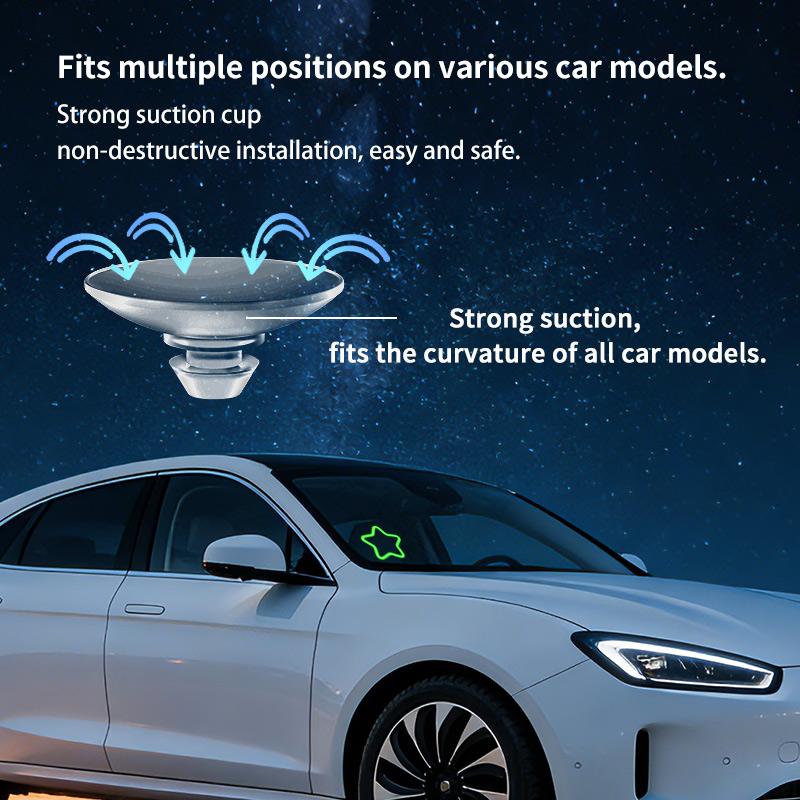 Solar Powered Ambient Lights Star Neon Automobile Interior Decorative LED Car Windshield Window Decoration with Suction Cup