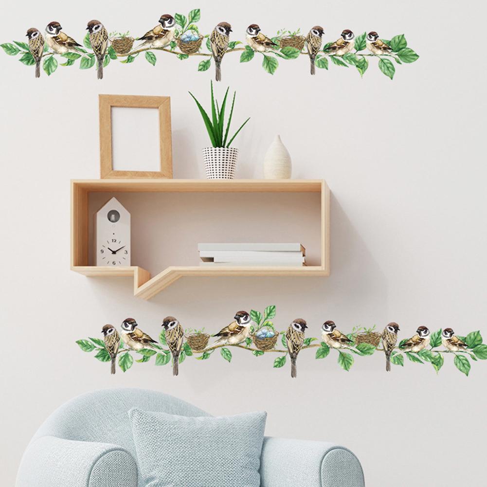 Bird Vine Wall Stickers Sofa Background Vinyl Wall Art DIY Home Decoration Living Room Decal Mural PVC Removable