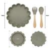 Kawaii Animal Shape Baby Plates For Food Silicone Cookware Set Of Dishes Non-slip Bowl Feeding Spoons Children's Tableware