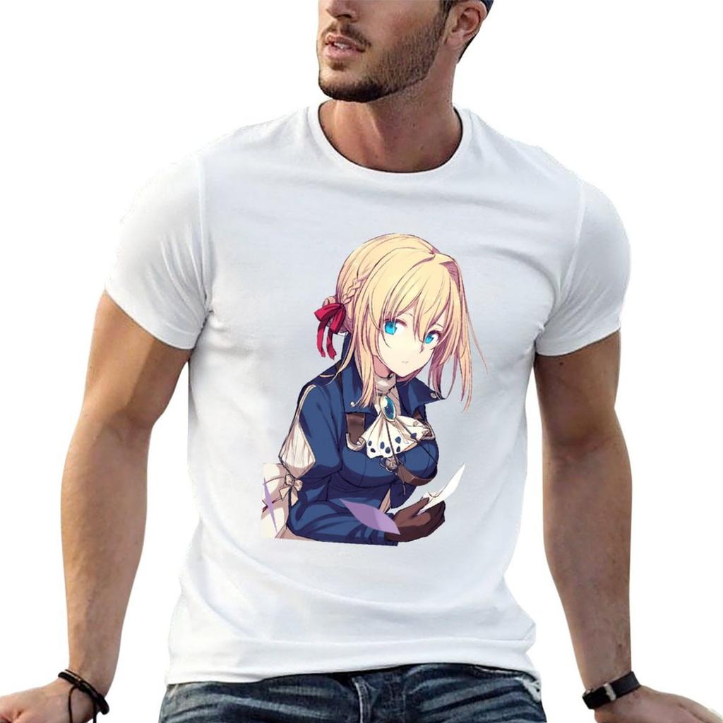 Violet Evergarden Tshirt Basic Solid Color Short Sleeve Tshirt