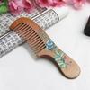 Painted Flower Peach Wood Healthy Scalp Comb Hair Massage Anti-Static Care Tool