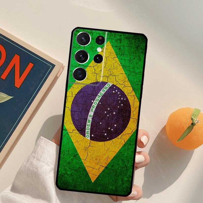 Brazil Brazilian Flag Phone Case For Samsung Galaxy S26 S25 S20 S21 S22 S23 S24 Ultra S10 Plus S25 FE Back Cover