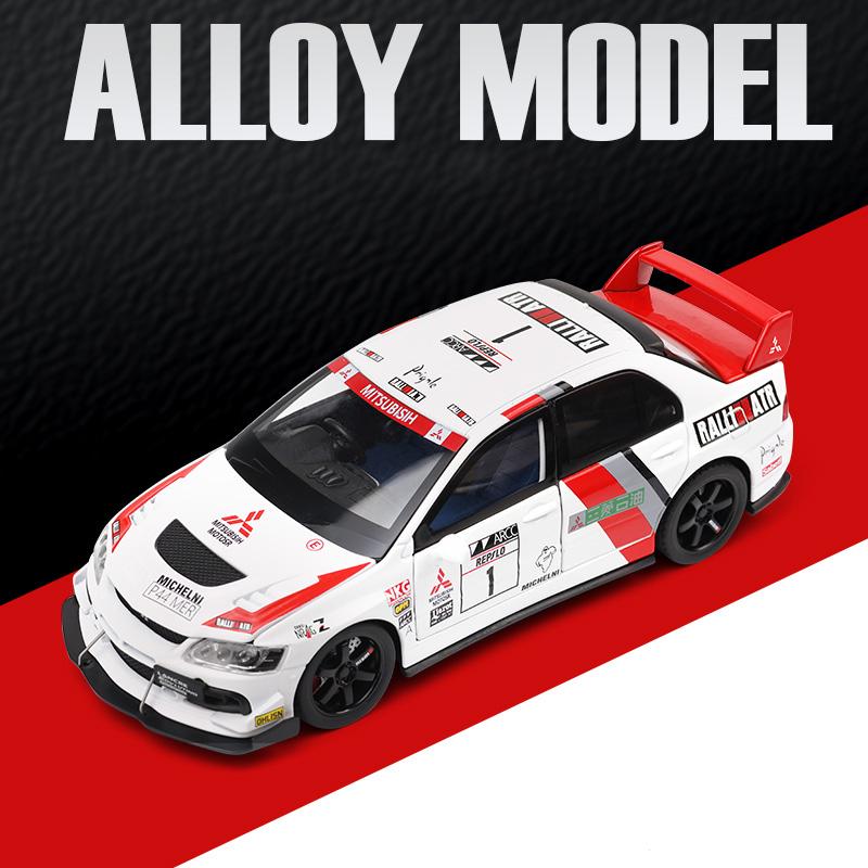 1/32 Mitsubishi Lancer Evolution EVO WRC Alloy Die Cast Toy Car Model Sound and Light Children's Toy Collectibles Birthday Gift