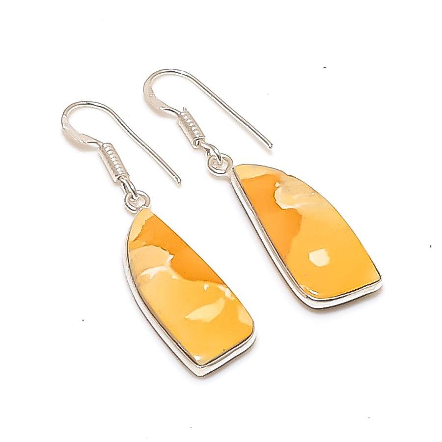 Natural Maligano Jasper Gemstone 925 Sterling Silver Jewelry Earring 1.69  AE-12057