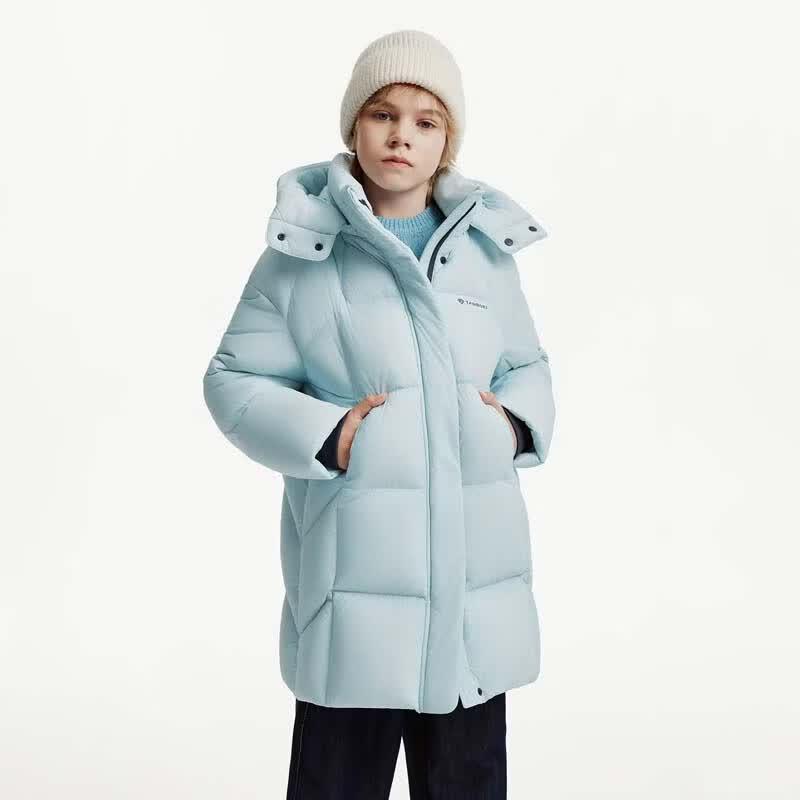 Tanboer Unisex Kids' Detachable Hood Mid-length Warm Down Jacket TC61530728