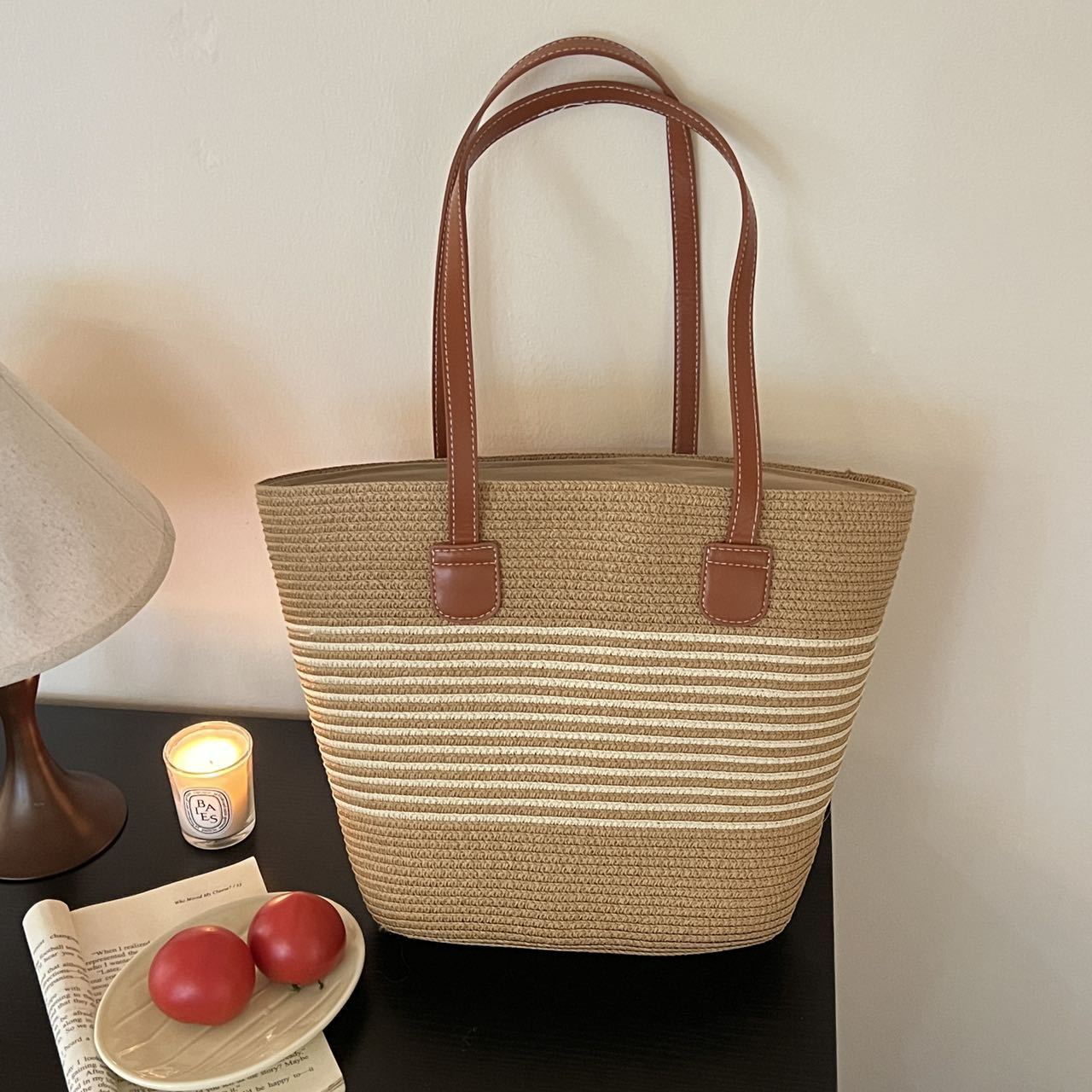 Large-capacity new fashion commuter straw woven versatile casual single shoulder simple trendy bag tote bag straw woven tote