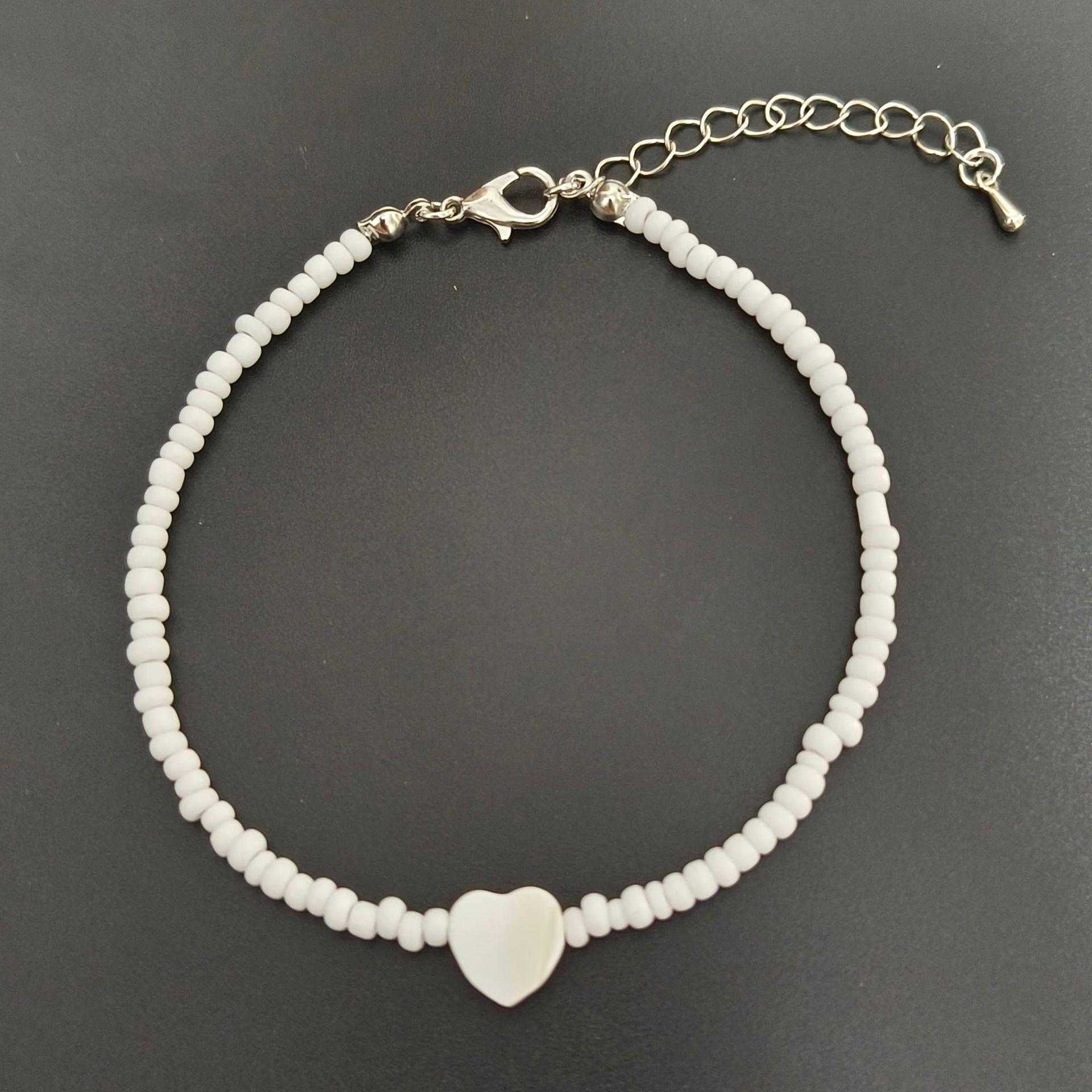 

2025 New Bohemian Beach Shell Heart Anklets For Women Fashion White Beads Bracelet Anklet on the Leg Female Summer Jewelry