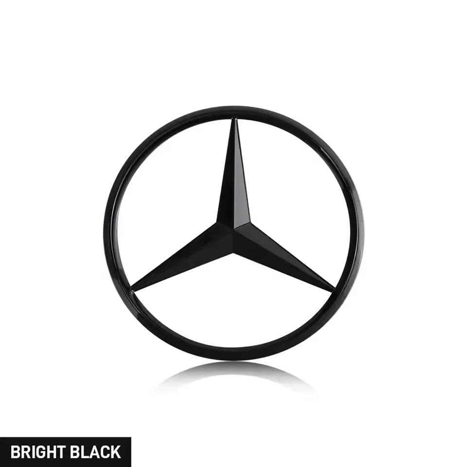 New C200 E200 For Mercedes Benz 1PCS 70mm Car Engine Badge Hood Stickers 3D Metal Emblem Decoration Decal for Mercedes Benz AMG