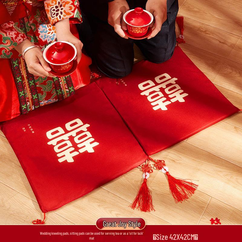 Red Bridal Kneeling Mats: Wedding Tea Ceremony, Blessings, and Name Change Essentials