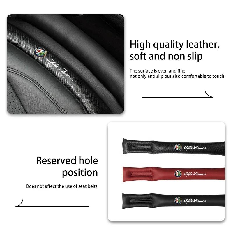 Car Stickers For Alfa Romeo 2Pcs Car Seat Gap Filler Strip Soft Pads Leather Car Styling Spacer For Alfa Romeo Giulietta Mito 15