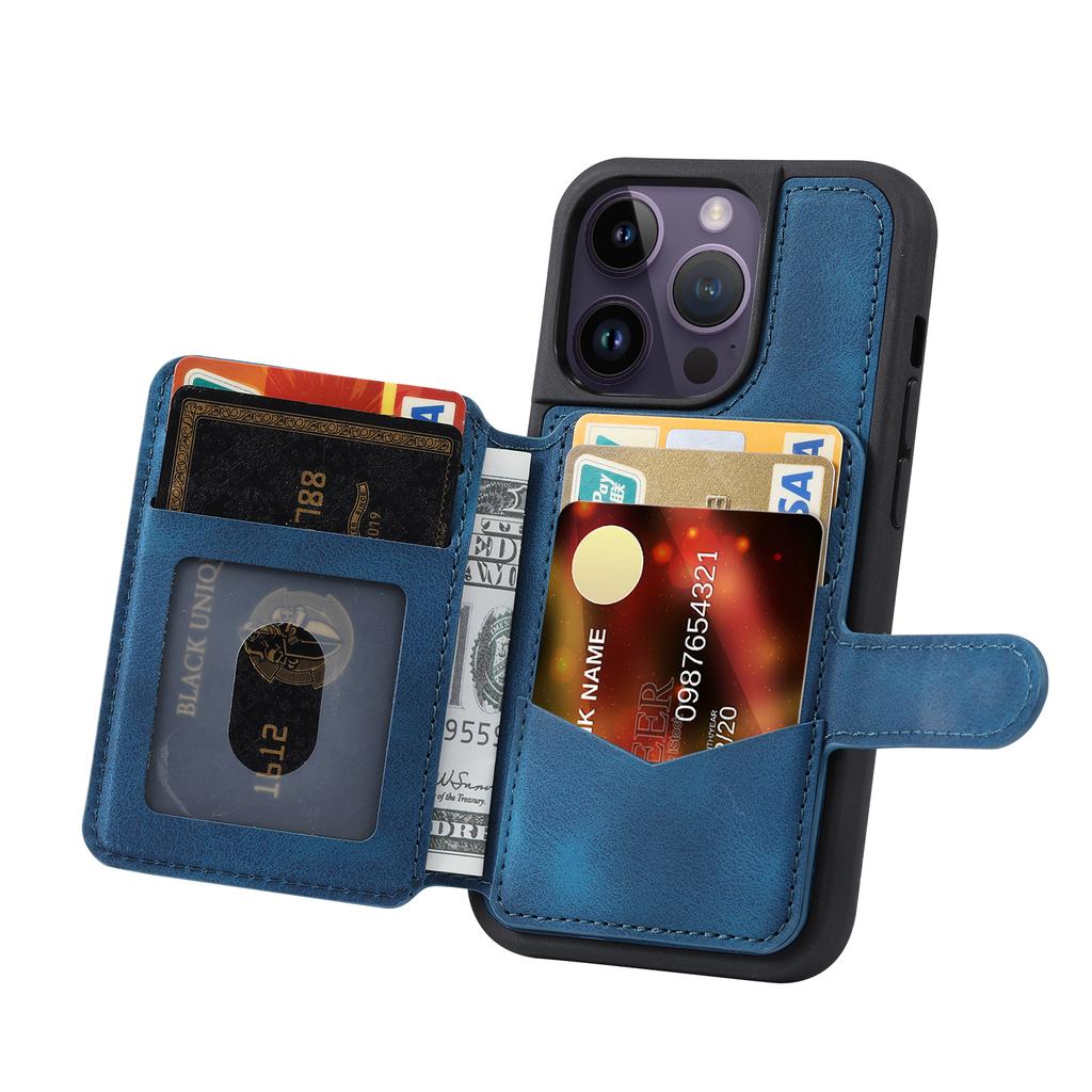 Business Wallet RFID Cards Solt Phone Case For iPhone 14 15 Pro Max 14Pro 13 12 11 Card Holder Shockproof Slim Flip Bag Cover