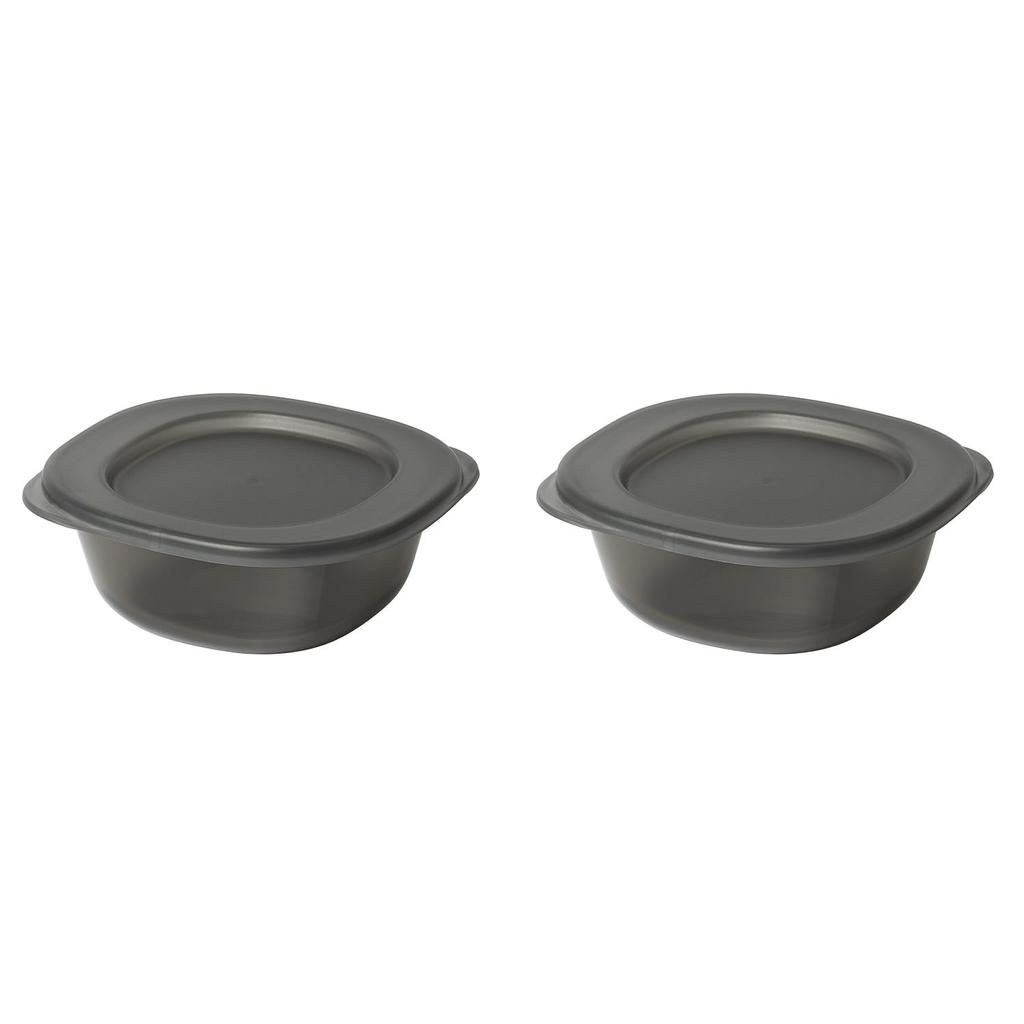 Marna Storage Containers that can also be used as dishes Minimal unevenness for easy cleaning containers 250mL x 2 Dark Gray K831DGY (Microwave