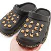New Gold Letter Alphabet Shoes Charms Metal Button Rhinestone Crown Shoe Decorations Garden Shoes Accessories for Women Man 1PCS