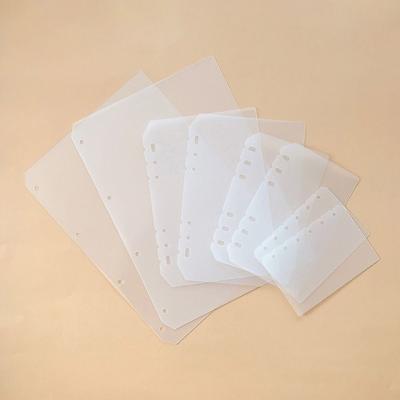 10Pcs A4 A5 A6 A7 Notebook Divider Matte Transparent Inner Paper Separator PP Universal Binder Organizer Baffle