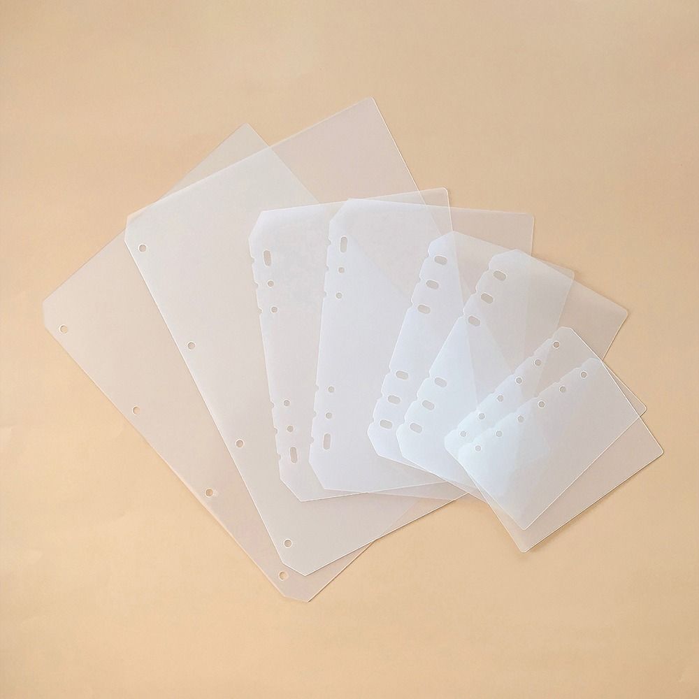 10 Piezas A4 A5 A6 A7 Separadores para Cuaderno Papelería Mate Accesorios Separador de Papel Interior Organizador de Carpeta Universal PP Deflector
