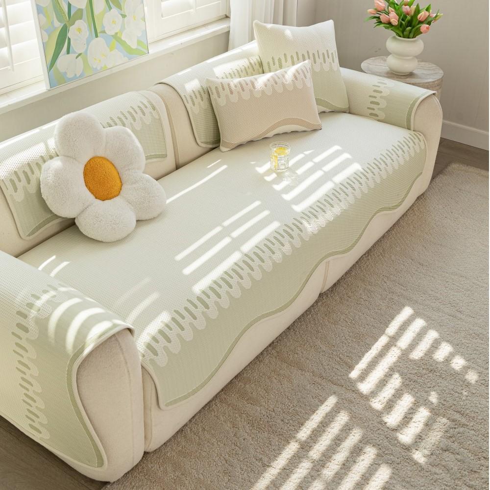 Living Room Decoration All-Season Irregular Shape Sofa Cushion Non-Slip Seat Pad Straight Sofa Soft Universal Sofa Cover Towel