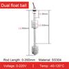 304 Stainless Steel Dual Float Switch Liquid Level Controller, Water Level Sensor for Tank, High Low Liquid Level Switch