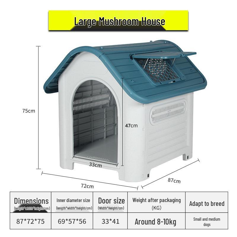 Rainproof Outdoor Dog Kennel for Medium & Large Dogs with Bed - Summer Cat Nest & Dog Cage Villa