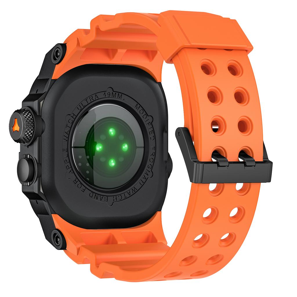 Rugged Integration Band with Case For Apple Watch Ultra 3/2/1 49mm Sport Silicone Strap with Metal Bumper Cover for iWatch Ultra