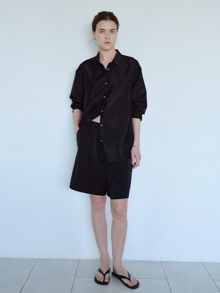 TEXT ROOM Satin Shorts_Black