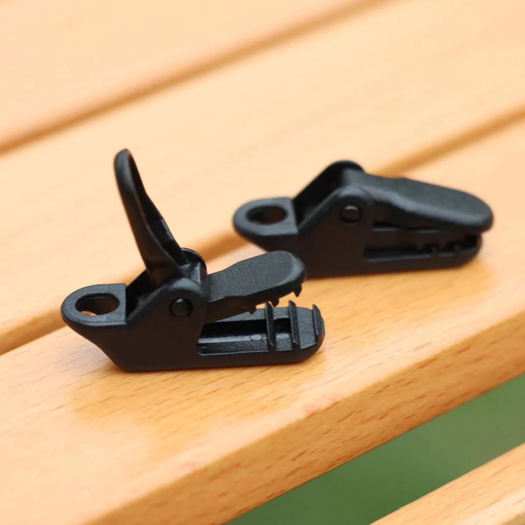 10pcs Sturdy Tent Clips Outdoor Tarpaulin Clips Anti-wind Fixed Camping Tent Hook Crocodile Clamp Clip for Outdoor Camping