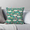 Sheep Farm Sanctuary Florals Square Pillowcase Polyester Linen Velvet Pattern Zip Decor Home Cushion Cover