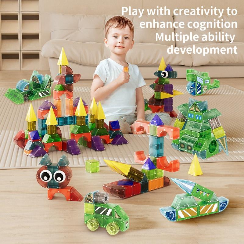DIY Magnetic Building Block Bricks Military Construction Set Castle Shape Kids Educational  STEM Learning Toys Gift for kids