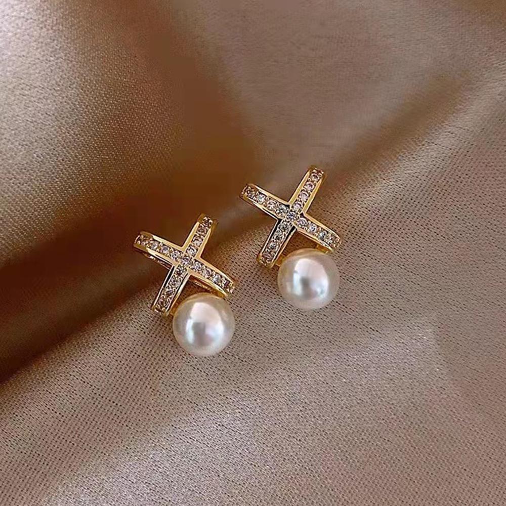 Women Imitation Pearls Earrings S925 Silver Needle Hypoallergenic Earrings for Women Girls Outfit Matching