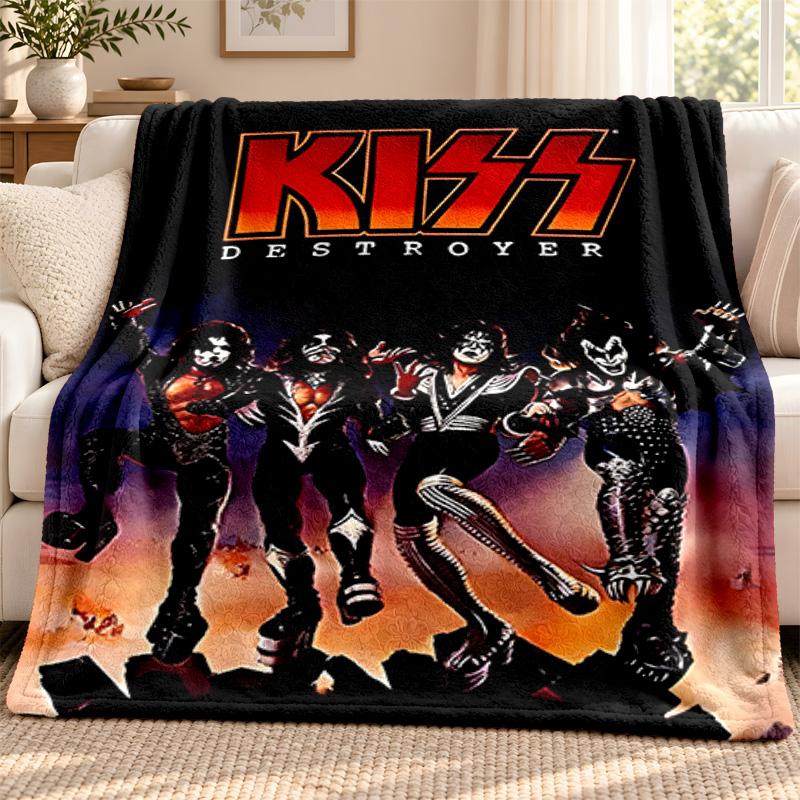 Kiss blanket Flannel Blanket Soft Cozy Plush Throw for Sofa Bed Lightweight Home Decoration Outdoor camping
