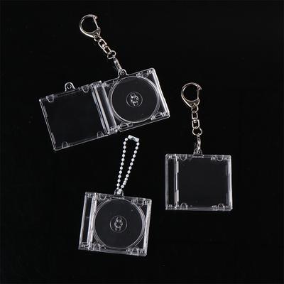 Çevresel Hatıra Boş Albüm Mini CD Kılıfı Anahtarlık CD Çalar Şeklinde Anahtarlık DIY Sırt Çantası Asma Süsü İçin