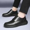 Men's British Style Genuine Leather Lace-up Shoes, Non-Slip & Breathable, Soft Sole, Large Sizes 45-50.