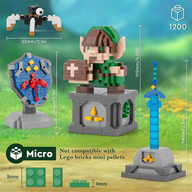 Kids Toys Link Master Sword Hylian Shield Micro Building Blocks Games Japanese Anime Figure Models Collection Decor Gifts