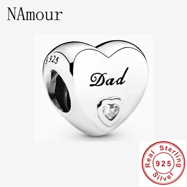 Fit Bracelet Original Mode 925 Argent Sterling Nan Grand-mère Papa Soeur Fille Femme Maman Meilleur Ami Tante Je T'aime Coeur