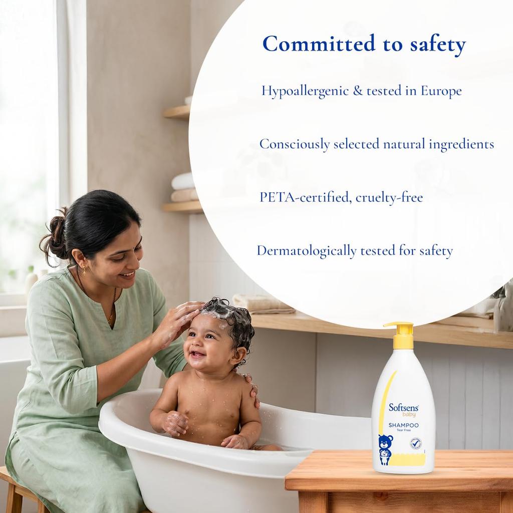 Softsens Baby Tear Free Shampoo Ultra Mild Gentle Scalp Cleansing Tangle Free Softness Newborn Care 500ml Pack Of 1