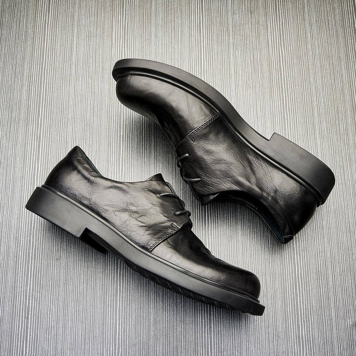 Повседневные кожаные туфли мужские весна-лето британский стиль кожаные низкие туфли — фото 5