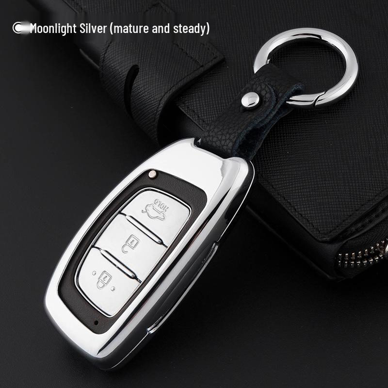 Hyundai Mistra, Elantra, ix35, Santa Fe, Sonata 9, Tucson Genuine Leather Car Key Cover