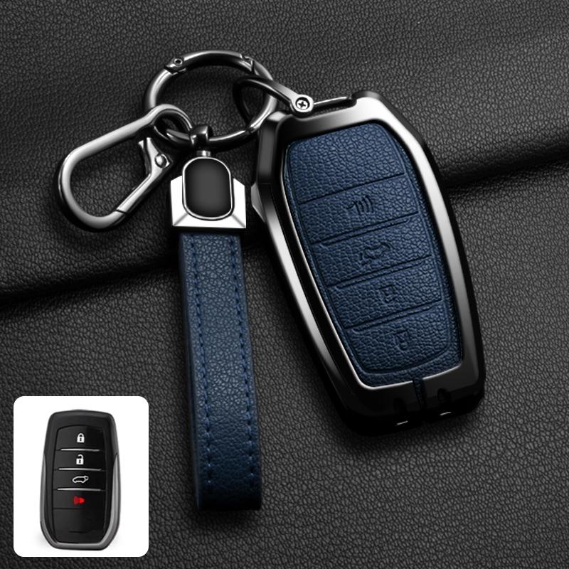 Neue Zinklegierung Leder Autoschlüssel Hülle Abdeckung Shell für Toyota CHR Hilux Fortuner Land Cruiser 200 Camry Corolla Crown RAV4 Highland