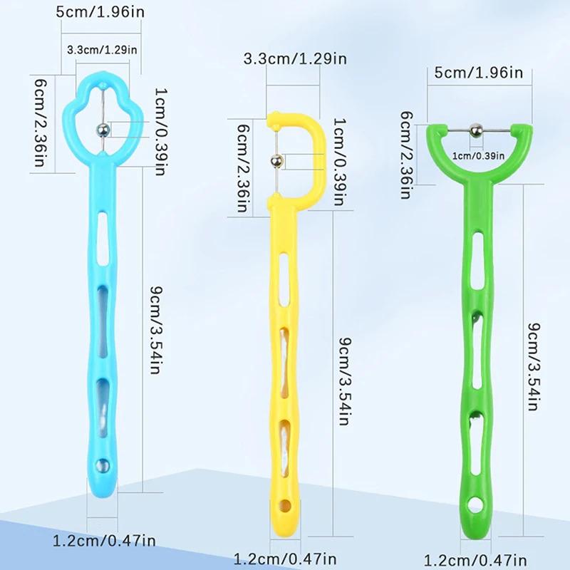 3PCS Tongue Tip Trainer Tongue Exercise Tool Training Speech Pronunciation Swallowing Tongue Curling Rehabilitation Exerciser