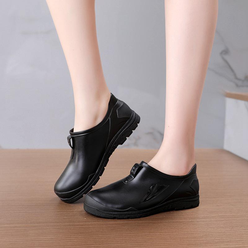 Unisex Koreaanse Stijl Waterdichte Antislip Korte Regenlaarzen - Modieuze Rubberen Schoenen voor Elk Seizoen met Lage Schacht