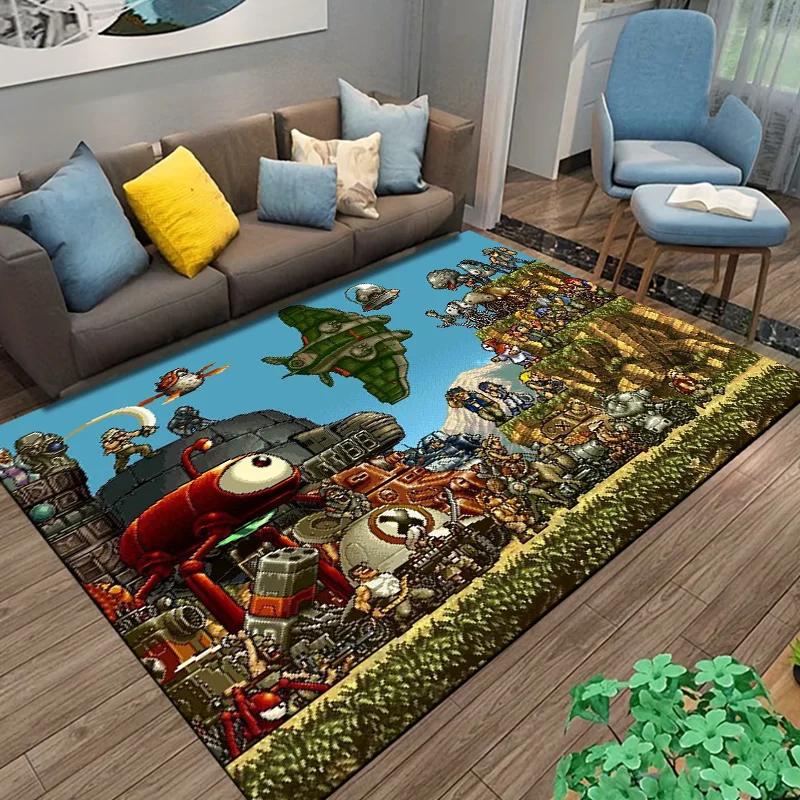 Retro Game Metal-Slug Gamer Cartoon Carpet Rug for Home Living Room Bedroom Sofa Doormat Decor,kids Area Rug coffee tables