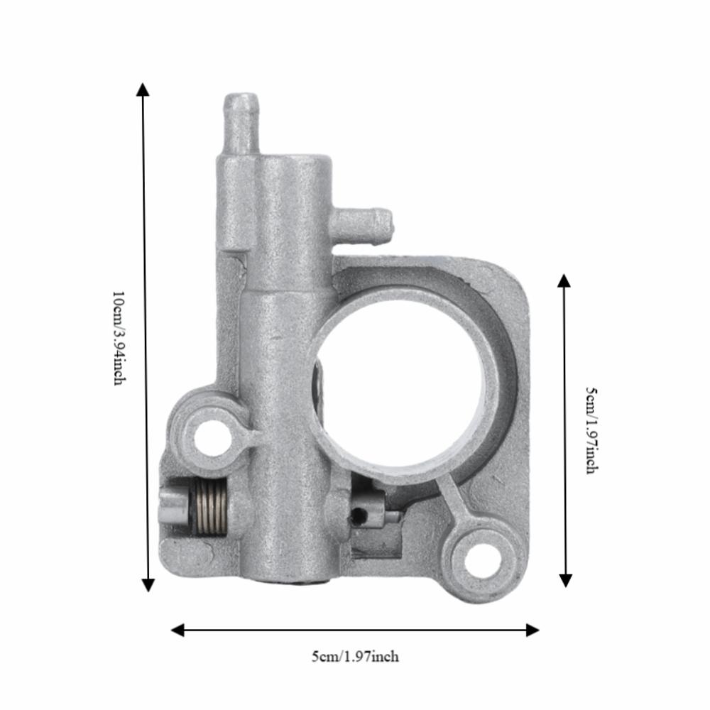 Iron Chainsaw Oil Pump Round Port Irregular Housing Oiler Assembly Silver Easy to Install for CS-350 CS-355T CS-360T CS2600