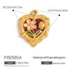 Cross-border Stainless Steel Jewelry Accessories Heart-shaped Flower Pendant Accessories Platedaccessories for Women