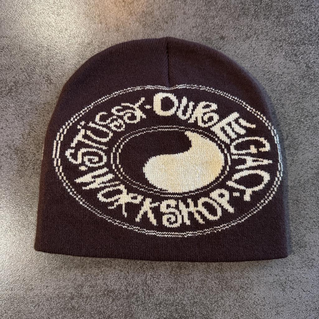 

Уличная одежда Багуа Диаграмма букв Вязаная шапка Мода Тепло Акриловая шапка Бини коричневый