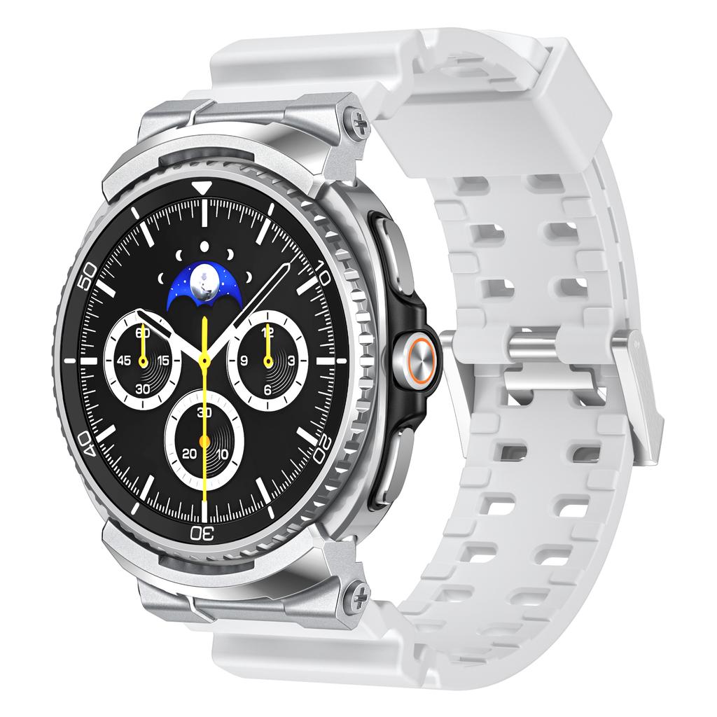Rugged Sport Band For Samsung Galaxy Watch 8 40mm 44mm Strap Silicone Band with Stainless Steel Connector For Galaxy Watch 8 Classic 46mm