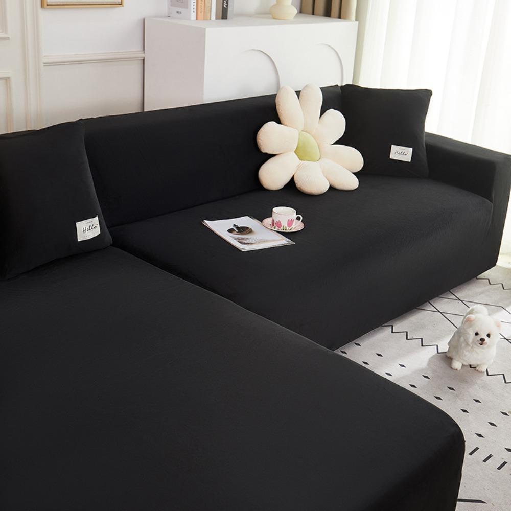 

Эластичный Плотный Пушистый Чехол на Диван Однотонный Нескользящий Цельный Полный Чехол для Дивана-Реклайнера Комплект Накидок Single 90-140CM